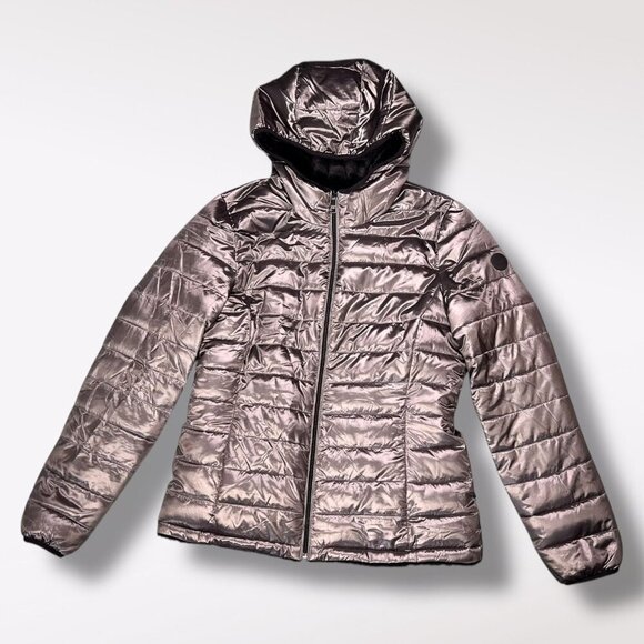 Andrew Marc Reversible Quilted Puffer Jacket Hooded Small - Picture 12 of 12